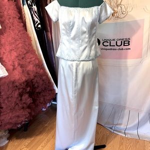 Sky blue mother of the bride skirt Set